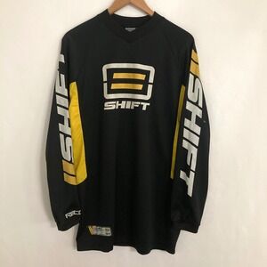 Vtg Shift MX Motocross Racing Jersey Shirt Mens M Black Long Sleeve BMX Fox Y2K